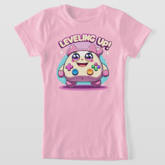 Leveling Up! Cute Gaming Controller Kawaii Tee