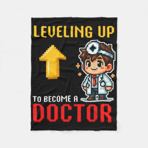Leveling Up Doctor Ck To School Funny Gamer Boys 1 Fleece Blanket