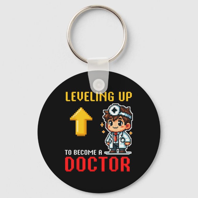 Leveling Up Doctor Ck To School Funny Gamer Boys 1 Keychain (Front)