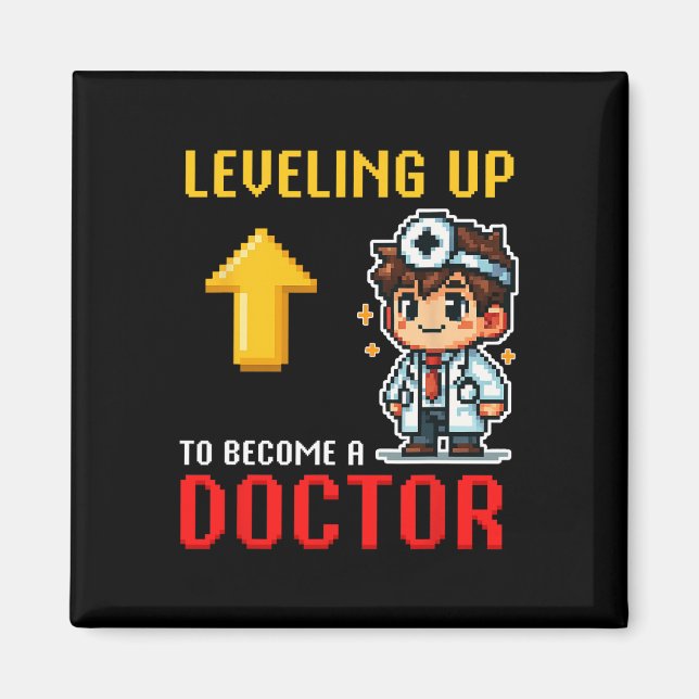 Leveling Up Doctor Ck To School Funny Gamer Boys 1 Magnet (Front)