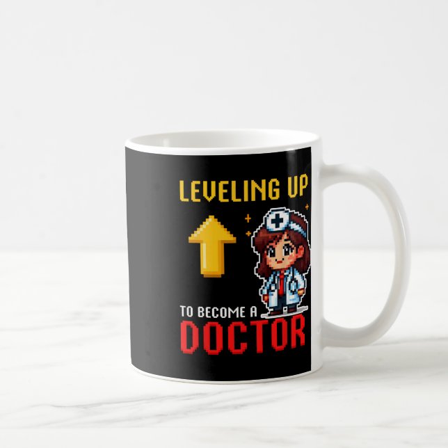 Leveling Up Doctor Ck To School Funny Gamer Girls  Coffee Mug (Right)