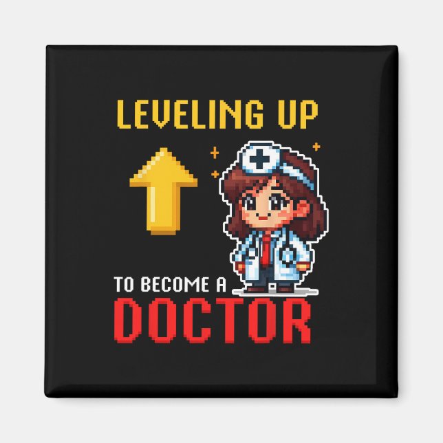 Leveling Up Doctor Ck To School Funny Gamer Girls  Magnet (Front)