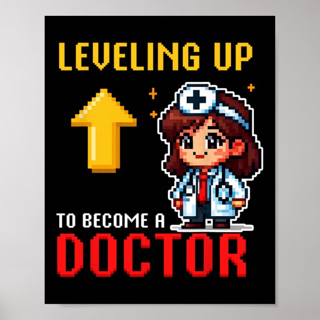 Leveling Up Doctor Ck To School Funny Gamer Girls  Poster (Front)