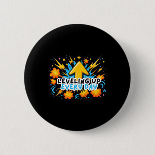 Leveling Up Every Day Ck To School Shirt Gamer Boy Button