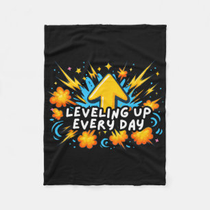 Leveling Up Every Day Ck To School Shirt Gamer Boy Fleece Blanket
