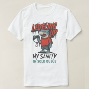 Leveling Up My Sanity Shark Gamer T-Shirt