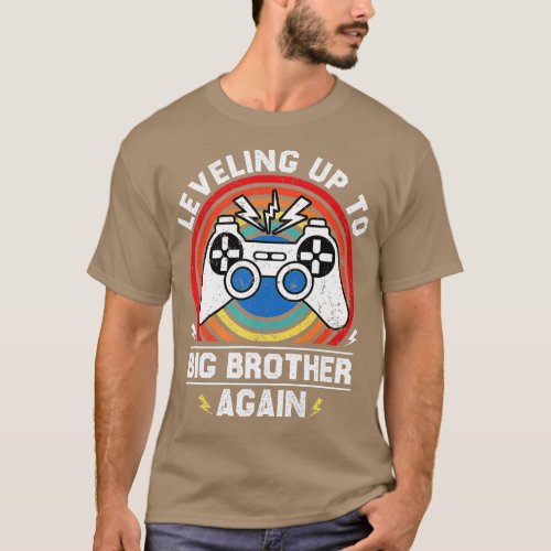 Leveling Up o Big Bro Again National Siblings Day T_Shirt