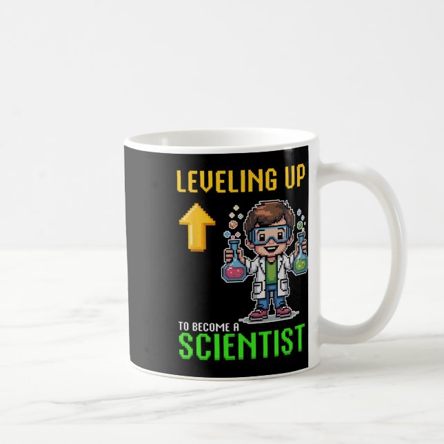 Leveling Up Scientist Ck To School Funny Gamer Boy Coffee Mug (Right)