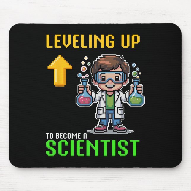 Leveling Up Scientist Ck To School Funny Gamer Boy Mouse Pad (Front)