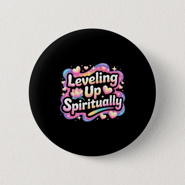 Leveling Up Sritually Mindfulness Meditation  Button (Front)