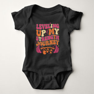 Leveling Up Strength Journey Fitness Growth Baby Bodysuit