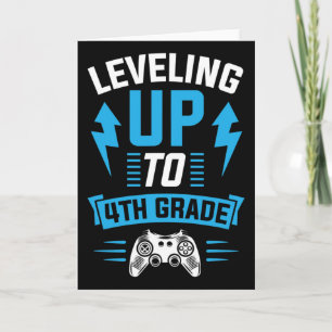 Leveling Up To 4th Grade Fourth Gamer Birthday Par Card