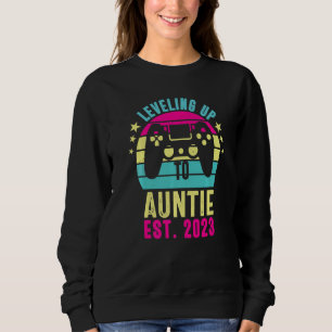 Leveling Up To Aunt 2023 Pregnancy Announcement Vi Sweatshirt