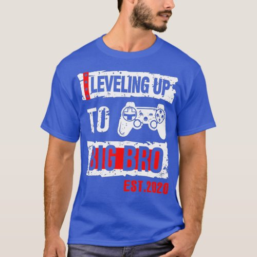 Leveling Up To Big Bro 2020  Future Brother Gift  T_Shirt
