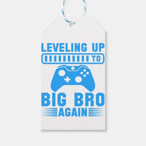 Leveling Up To Big Bro Again Gift Tags