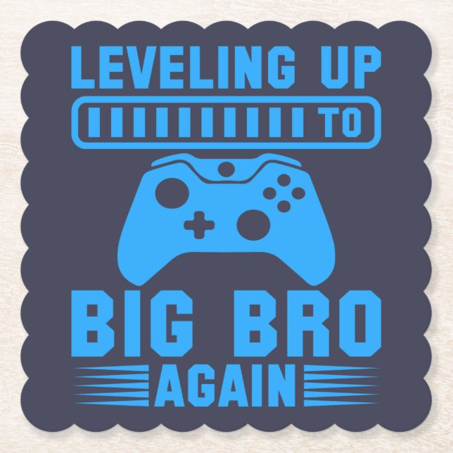 Leveling Up To Big Bro Again Paper Coaster (Front)