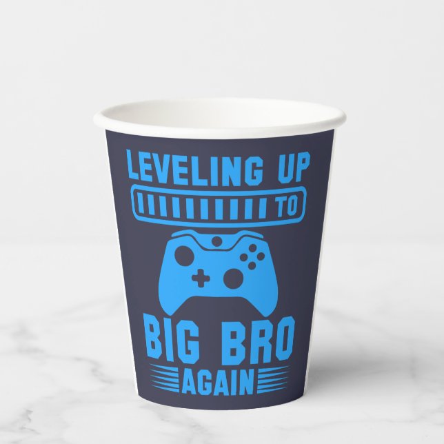 Leveling Up To Big Bro Again Paper Cups (Front)