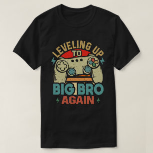 Leveling Up To Big Bro Again Vintage Gamer Big Bro T-Shirt