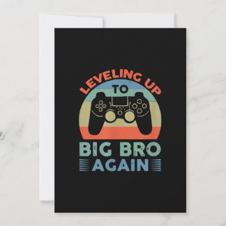 Leveling Up To Big Bro Again Vintage Gift Big Brot Holiday Card