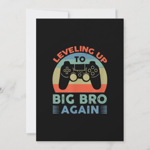 Leveling Up To Big Bro Again Vintage Gift Big Brot Holiday Card
