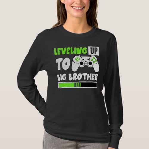 Leveling Up To Big Bro Gamer Baby Announcement Sib T_Shirt