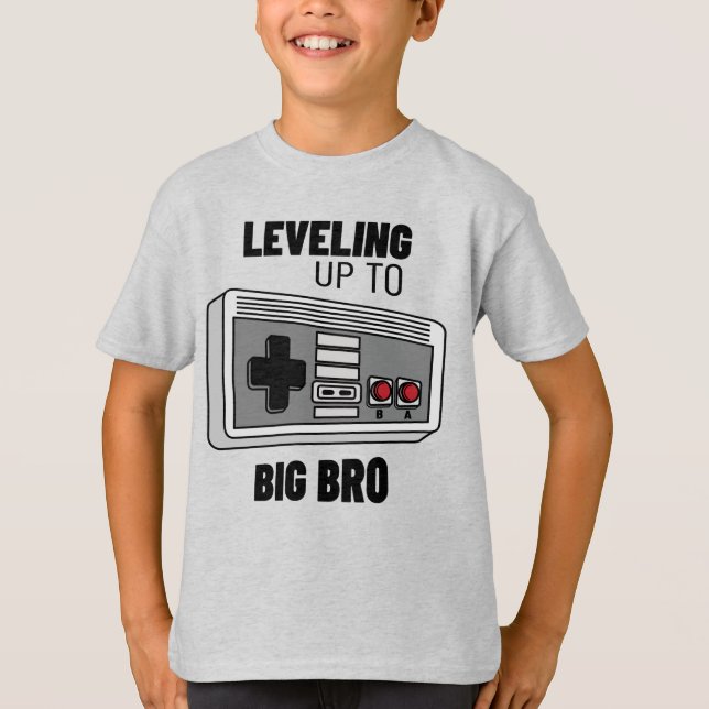 Leveling Up To Big Bro Gamer T-Shirt (Front)