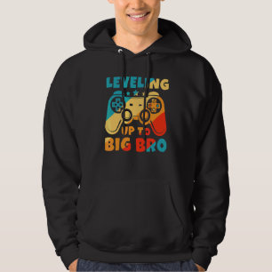 Leveling Up To Big Bro New Brother  Gamer Hoodie