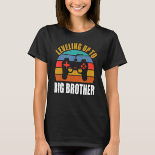 Leveling up to Big Brother 2022  gamer boys kids m T-Shirt