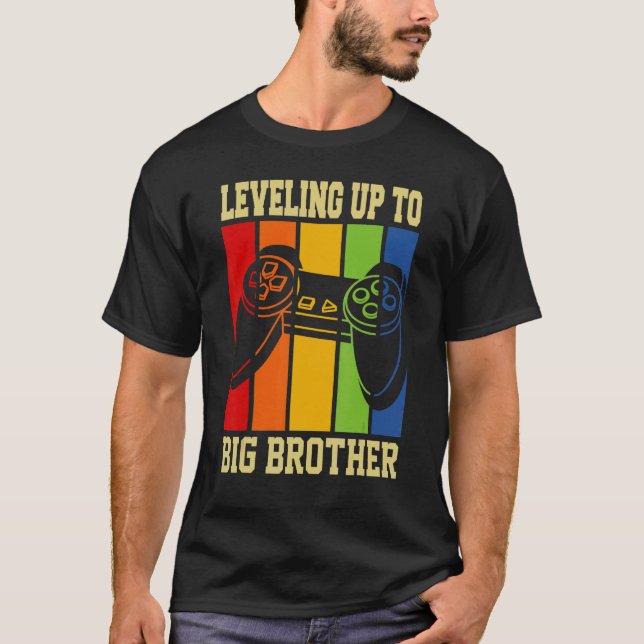 Leveling up to Big Brother 2022 gamer boys kids me T-Shirt (Front)