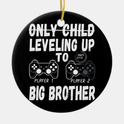 Leveling Up to Big Brother 2023 Video Game Player Ceramic Ornament