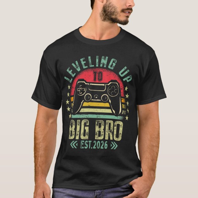 Leveling Up To Big Brother 2026 Funny New Gamer Bo T-Shirt (Front)