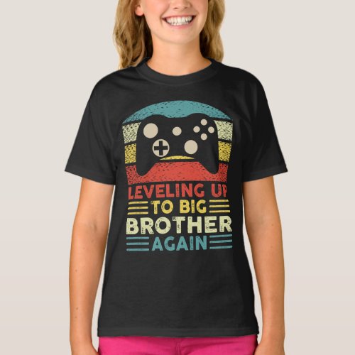 Leveling Up To Big Brother Again Vintage Gamer br T_Shirt