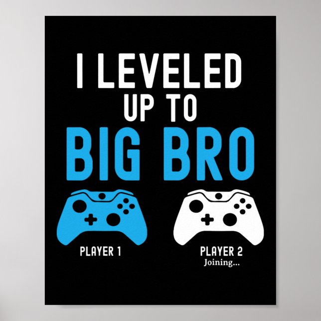 Leveling Up To Big Brother Design Video Game Playe Poster (Front)