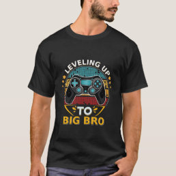 Leveling up to Big Brother funny gamer kids T-Shirt