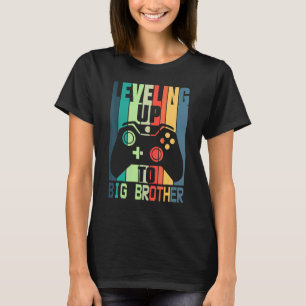 Leveling up to Big Brother gamer vintage cool kid T-Shirt