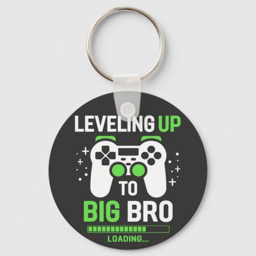 Leveling Up To Big Brother Gaming Basic Button  Keychain