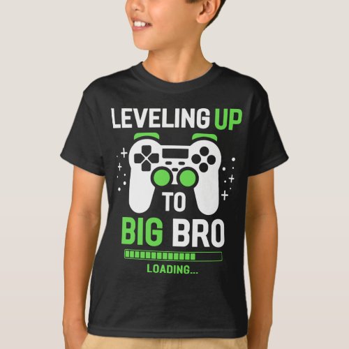 Leveling Up To Big Brother Gaming Boy T_Shirt