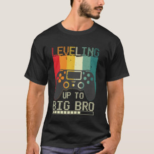 Leveling Up To Big Brother Retro Vintage Game Cont T-Shirt