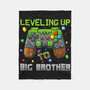 Leveling Up To Big Brother Shirt Funny Gamer Pixel Fleece Blanket