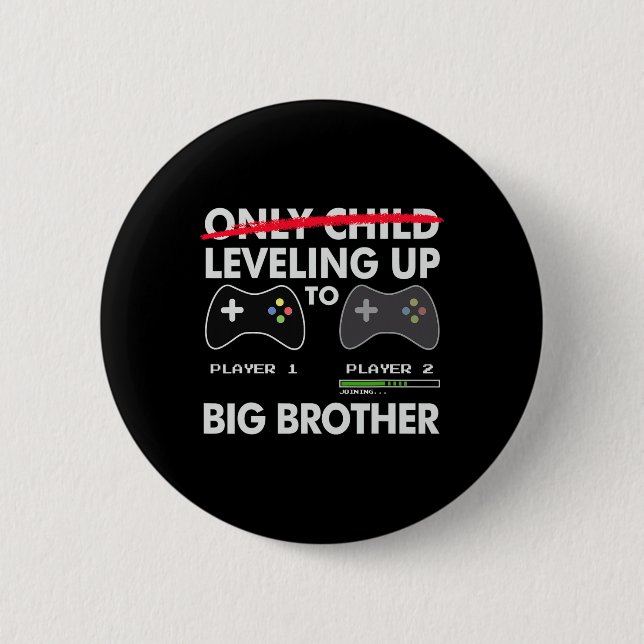 Leveling Up To Big Brother Shirt - Video Game Play Button (Front)