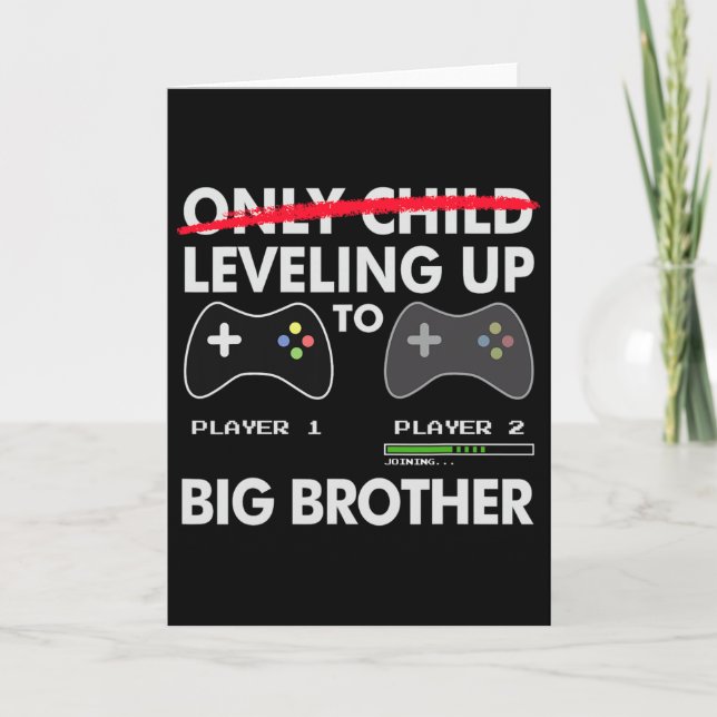 Leveling Up To Big Brother Shirt - Video Game Play Card (Front)