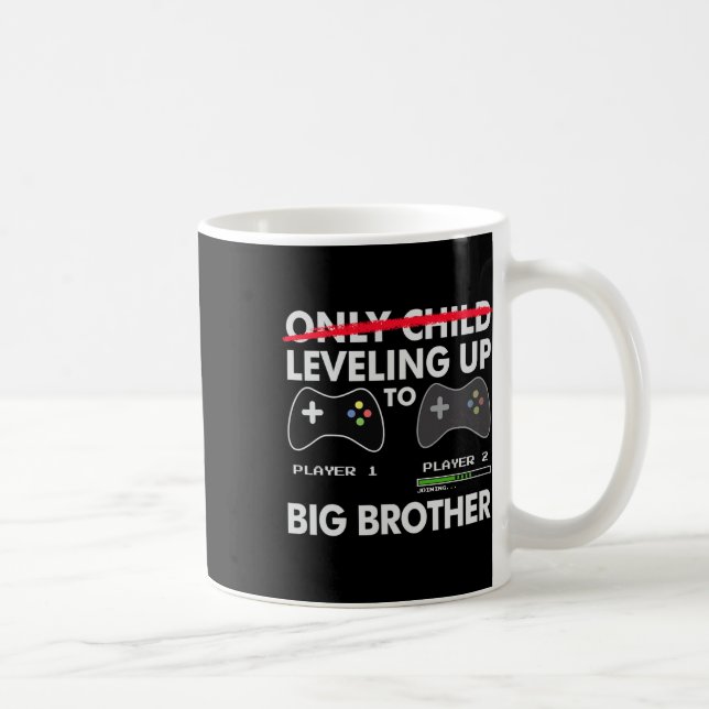 Leveling Up To Big Brother Shirt - Video Game Play Coffee Mug (Right)
