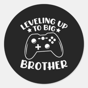 Leveling Up To Big Brother Video Game Controller G Classic Round Sticker