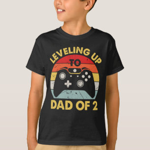 Leveling up to dad of 2 T-Shirt