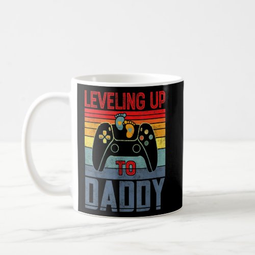 Leveling Up To Daddy Vintage Gamer Pregnancy Annou Coffee Mug