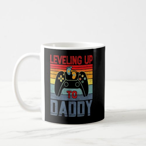 Leveling Up To Daddy Vintage Gamer Pregnancy Annou Coffee Mug