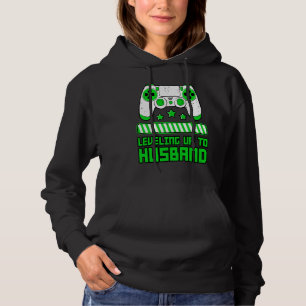 Leveling Up To Husband Gamer Boyfriend Game Contro Hoodie
