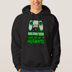 Leveling Up To Husband Gamer Boyfriend Game Contro Hoodie