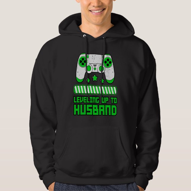 Leveling Up To Husband Gamer Boyfriend Game Contro Hoodie (Front)