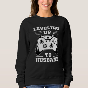 Leveling up to Husband Gamer Groom Wedding Sweatshirt